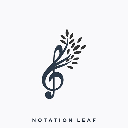 Leaf Music Illustration Vector Template. Suitable for Creative Industry, Multimedia, entertainment, Educations, Shop, and any related business.