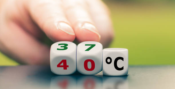 Concept for getting better and stopping fever.Hand turns dice and changes the temperature of 40 °C (fever) to a normal temperatur of 37 °C. Concept for getting better and stopping fever.Hand turns dice and changes the temperature of 40 °C (fever) to a normal temperatur of 37 °C. temperatur stock pictures, royalty-free photos & images
