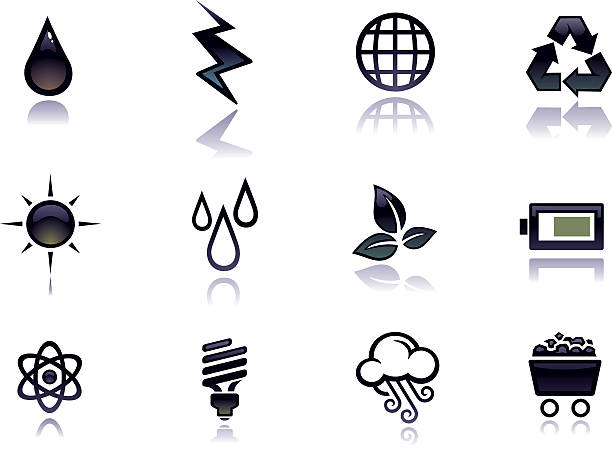 Energy & Alternative Icons vector art illustration