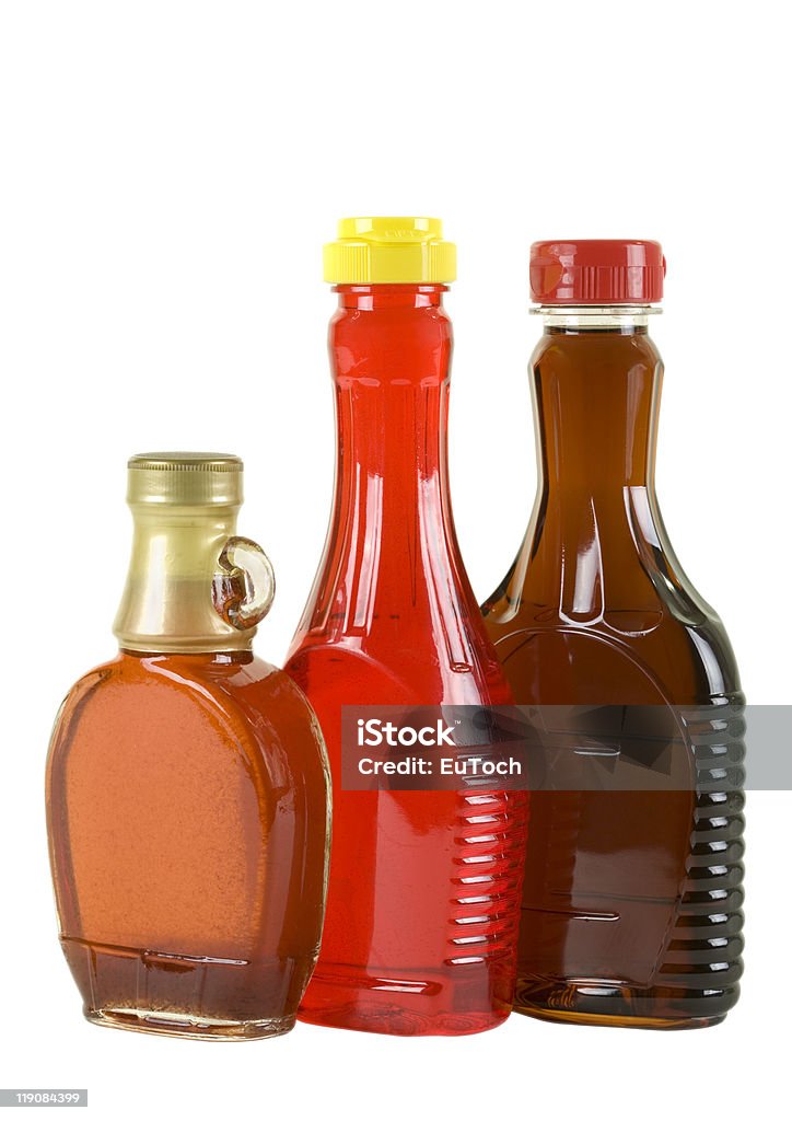 Syrup in Three Bottles  Bottle Stock Photo