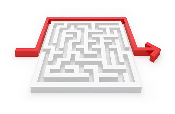 istock Maze Puzzle and Arrow - Easy way 119084402
