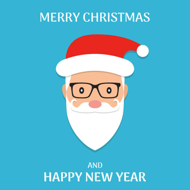 istock Santa claus with beard, mustache and glasses. Greeting card in hipster style. Vector illustration. 1190850174