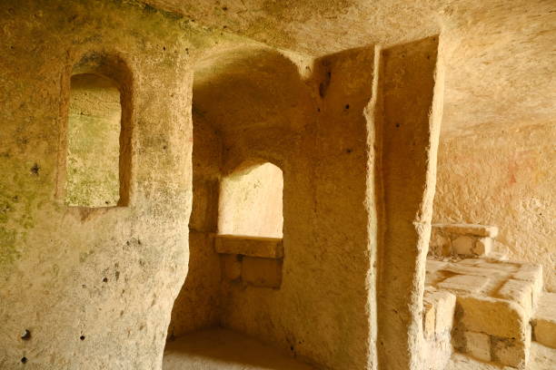 istock Sassi of Matera with arched ceilings and vaults. 1190850743
