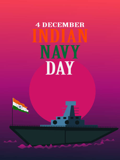 4 December Indian Navy Day illustration 4 December Indian Navy Day illustration indian navy stock illustrations