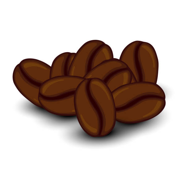ilustraciones, imágenes clip art, dibujos animados e iconos de stock de granos de café sobre fondo blanco aislado - coffee bean coffee crop heap backgrounds