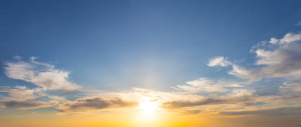 istock wide panorama of dramatic sunset over cloudy sky 1190856916