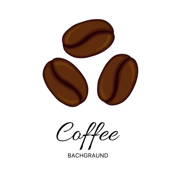 ilustraciones, imágenes clip art, dibujos animados e iconos de stock de granos de café sobre fondo blanco aislado - coffee bean coffee crop heap backgrounds