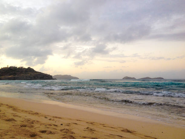 schöner strand in saint barthelemy - saint barthelemy caribbean sand caribbean sea stock-fotos und bilder