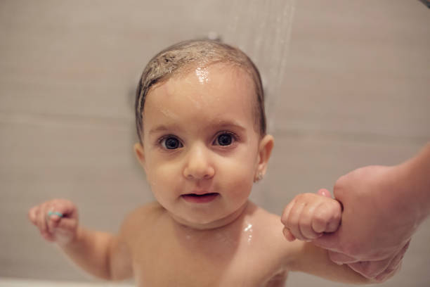 istock Baby With Soap on Her Face 1190857906