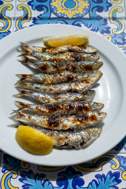 istock Espeto, Malaga style fish on stick barbecue prepared on olive tree firewoods 1190861118