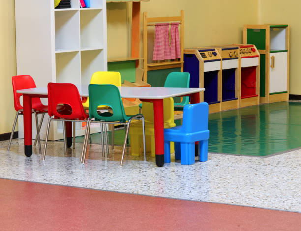 istock inside the kindergarten with small table and little chairs 1190865465