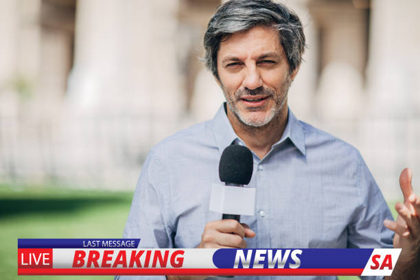 istock News reporter in live broadcasting 1190867711