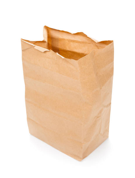 istock Recycle paper bag close up isolated on white background 1190868157