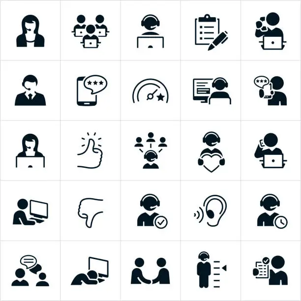 Vector illustration of Customer Support Icons