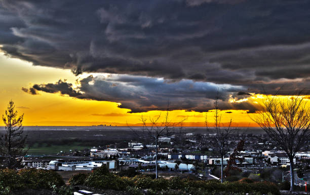 istock Cloudy Rich Sunset over Sacramento 1190877633