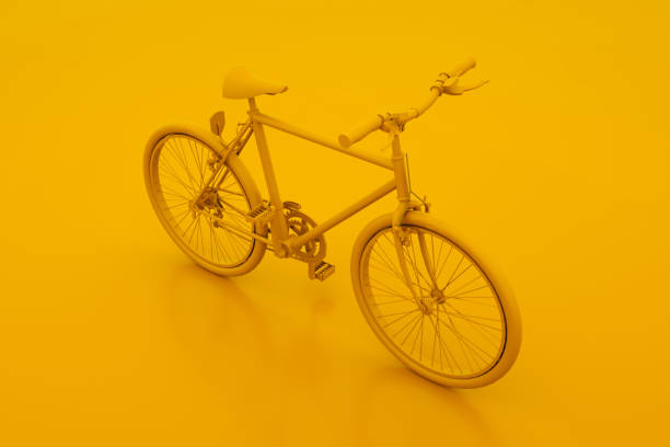 istock Yellow Bicycle. Minimal idea concept. 3d illustration 1190878479