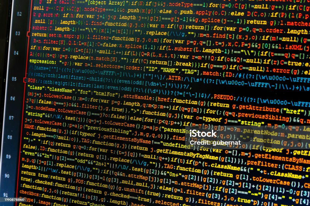 Close Up Of Javascript Code Snippet On Monitor Screen Code Syntax ...