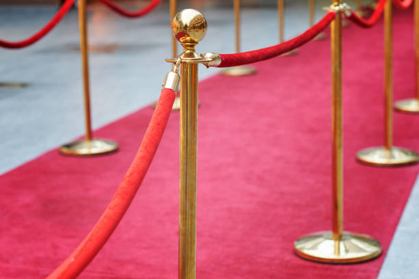 istock Way to success on the red carpet (Barrier rope) 1190879966