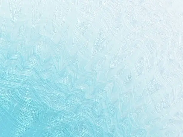 Photo of Light Blue Silver Ombre Frost Pattern Christmas Background Abstract Ice Crystal Frosted Glass Wave Sea Zigzag Curve Fractal Fine Art