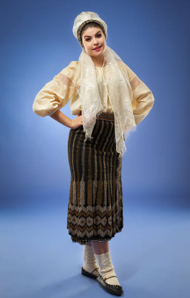 istock Romanian woman in traditional costume 1190881468