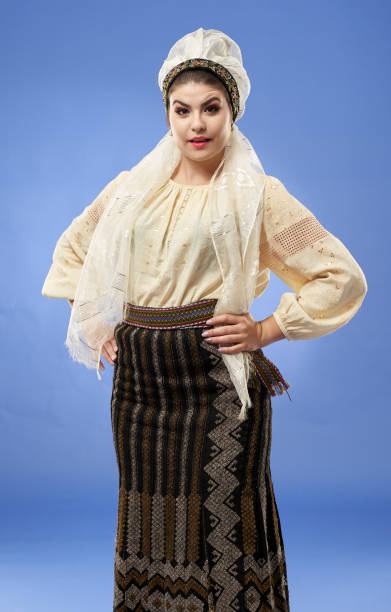 istock Romanian woman in traditional costume 1190881476