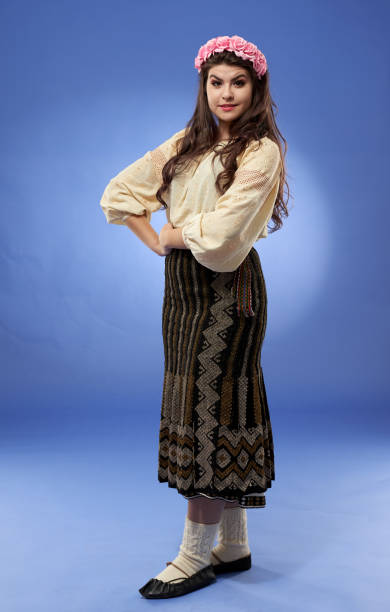 istock Romanian woman in traditional costume 1190881480