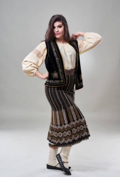 istock Romanian woman in traditional costume 1190881485