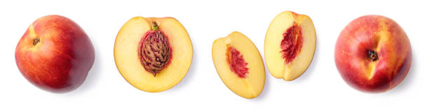 istock Fresh whole, half and sliced nectarine 1190888283