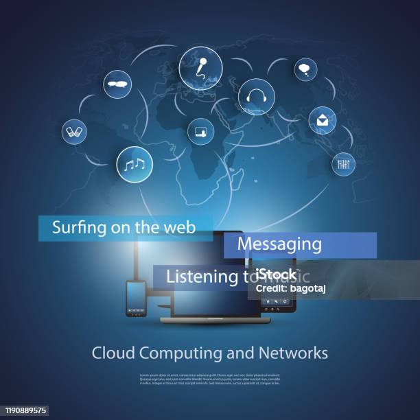 Media Storage Computing Cloud Computing Media Storage And Services Design Concept Stock ...