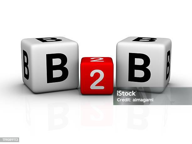 Business To Business Icon Using Three Cubes Stock Photo - Download Image Now - Block Shape, Business, Business Relationship