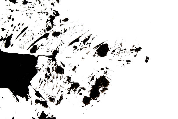 istock Abstract Black Paint Print of a Large Maple Leaf Ink Blot 1190893907