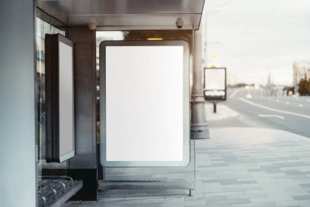 istock Mockup of a banner inside a bus stop 1190895572