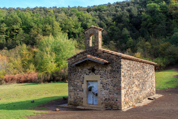 istock Hermitage in Santa Margarida volcano.Building concept 1190896512