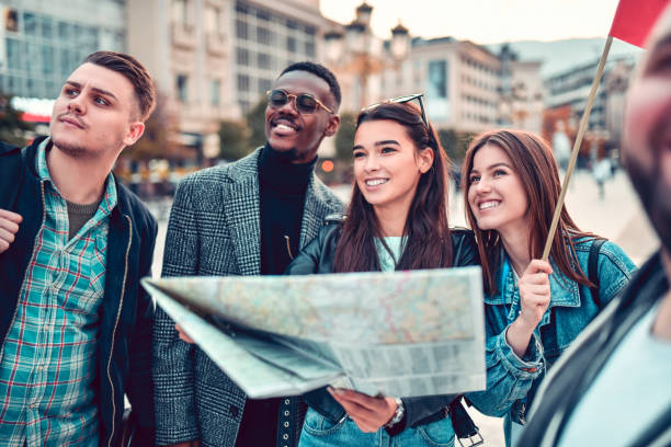 istock Cute Multi Ethnic Tourists Admiring National Landmarks 1190904535