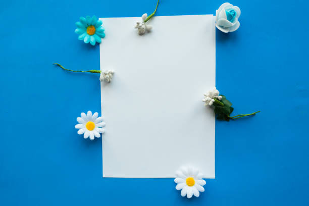 istock Women's Day mockup greeting card decorative with flowers 1190916615