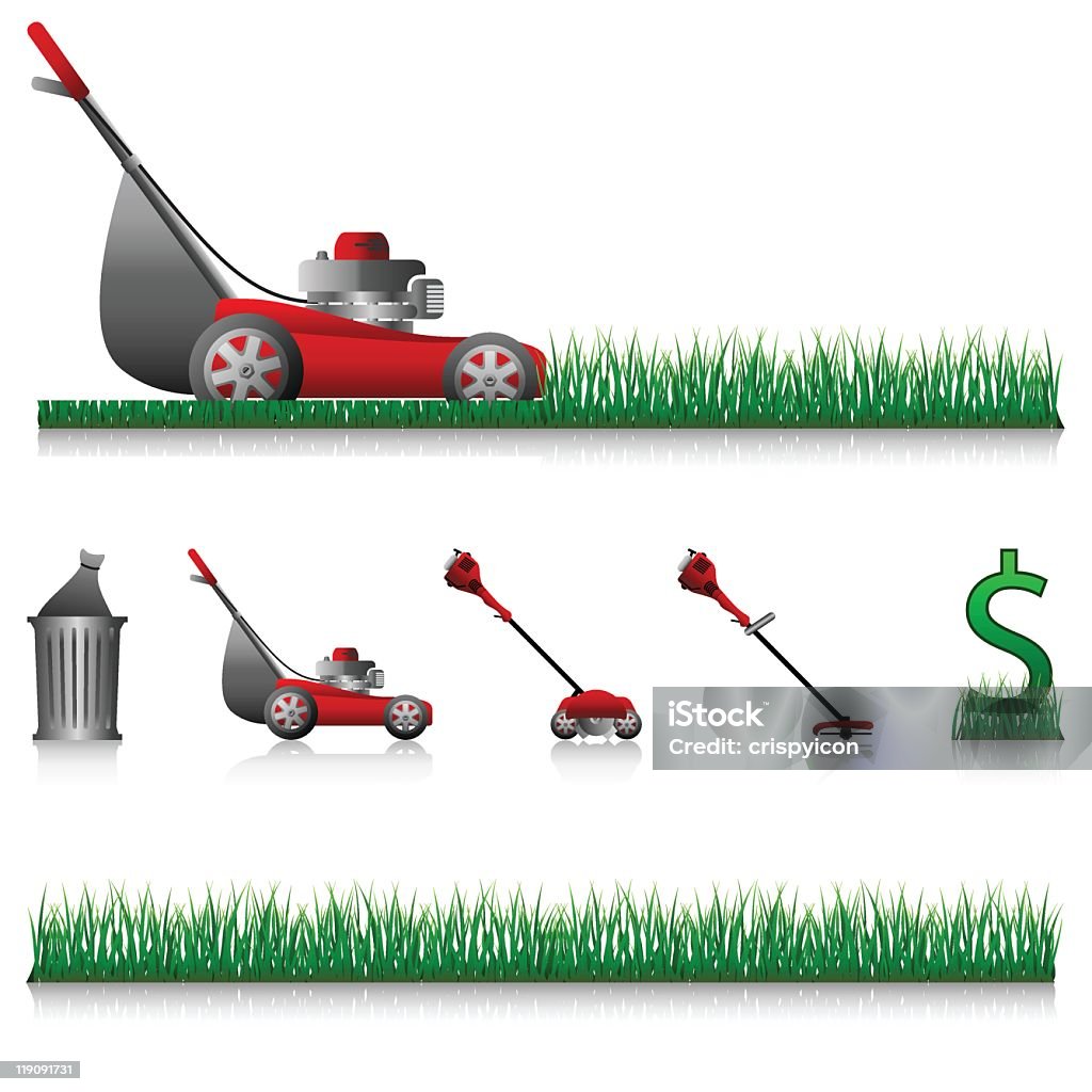 Pelouse icônes de soins - clipart vectoriel de Tondeuse à gazon libre de droits