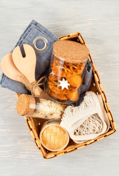 istock Zero waste home made gifts for Christmas and other holidays. Rustic, reusable, eco friendly packaging without plastic 1190917701
