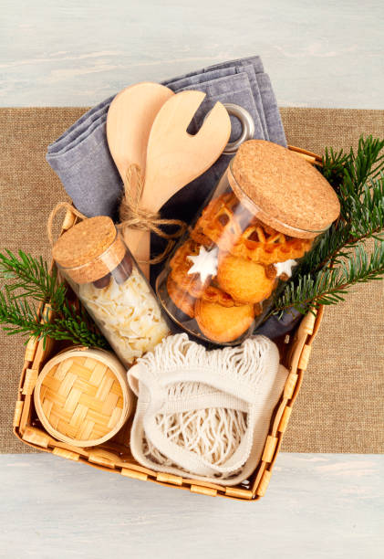 istock Zero waste home made gifts for Christmas and other holidays. Rustic, reusable, eco friendly packaging without plastic 1190917712