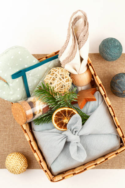 istock Zero waste home made gifts for Christmas and other holidays. Rustic, reusable, eco friendly packaging without plastic 1190917713