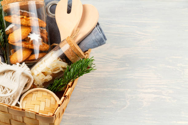istock Zero waste home made gifts for Christmas and other holidays. Rustic, reusable, eco friendly packaging without plastic 1190917729