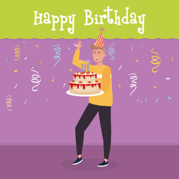 80+ Young Man Birthday Cake Illustrations, Royalty-Free Vector Graphics ...