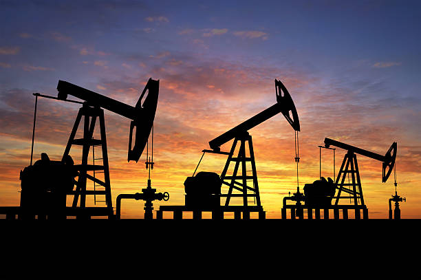 istock Oil pumps at sunset 119092780