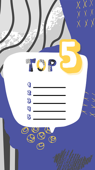 Top 5 Blank Vector Template Dsign Stock Illustration - Download Image Now - Number On Top Of, List - iStock