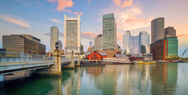 istock Boston Harbor and Financial District at twilight, Massachusetts 1190927891