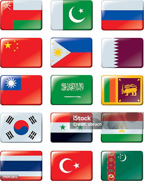 Bandiere Dellasia - Immagini vettoriali stock e altre immagini di Arabia Saudita - Arabia Saudita, Asia, Asia Occidentale