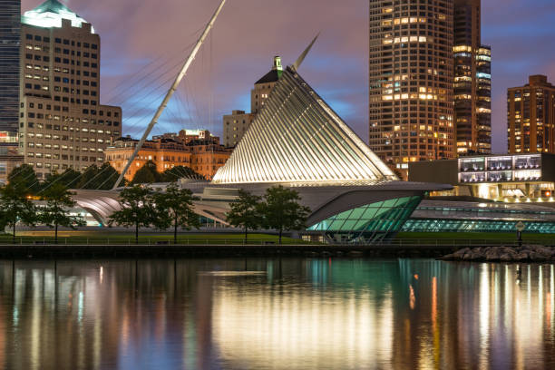 Milwaukee, WI - September 22, 2019: Exterior of the Milwaukee Art Museum along Lake Michigan