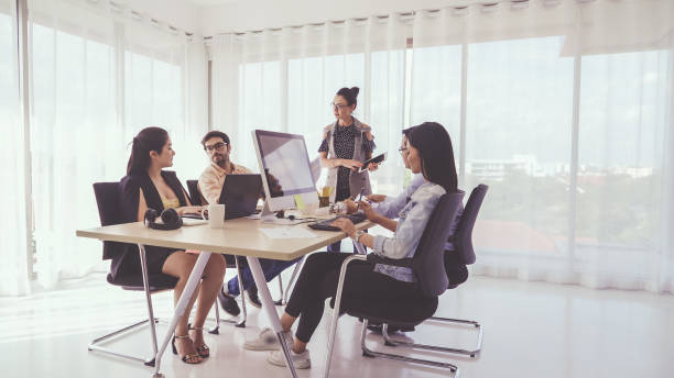 istock Senior leader giving advice speech to team members 1190948573
