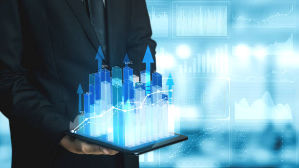 istock Double Exposure Image of Business Profit Growth 1190948808