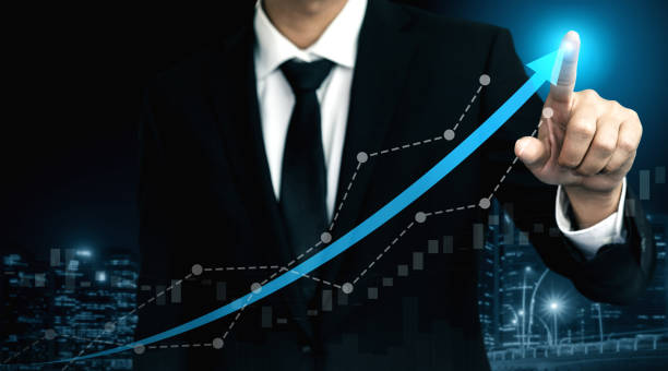 istock Double Exposure Image of Business Profit Growth 1190949695