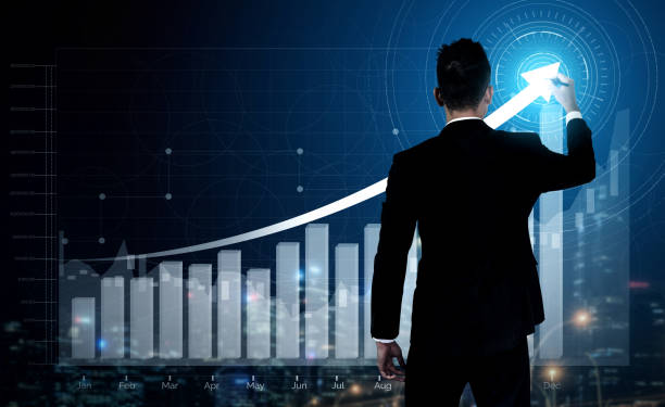 istock Double Exposure Image of Business Profit Growth 1190949754